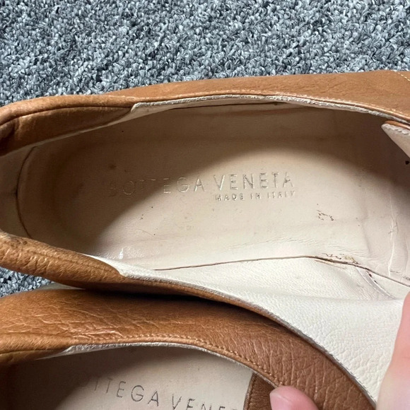 Bottega Veneta Pointed Toe Camel Loafers, size 6 - Picture 6 of 9